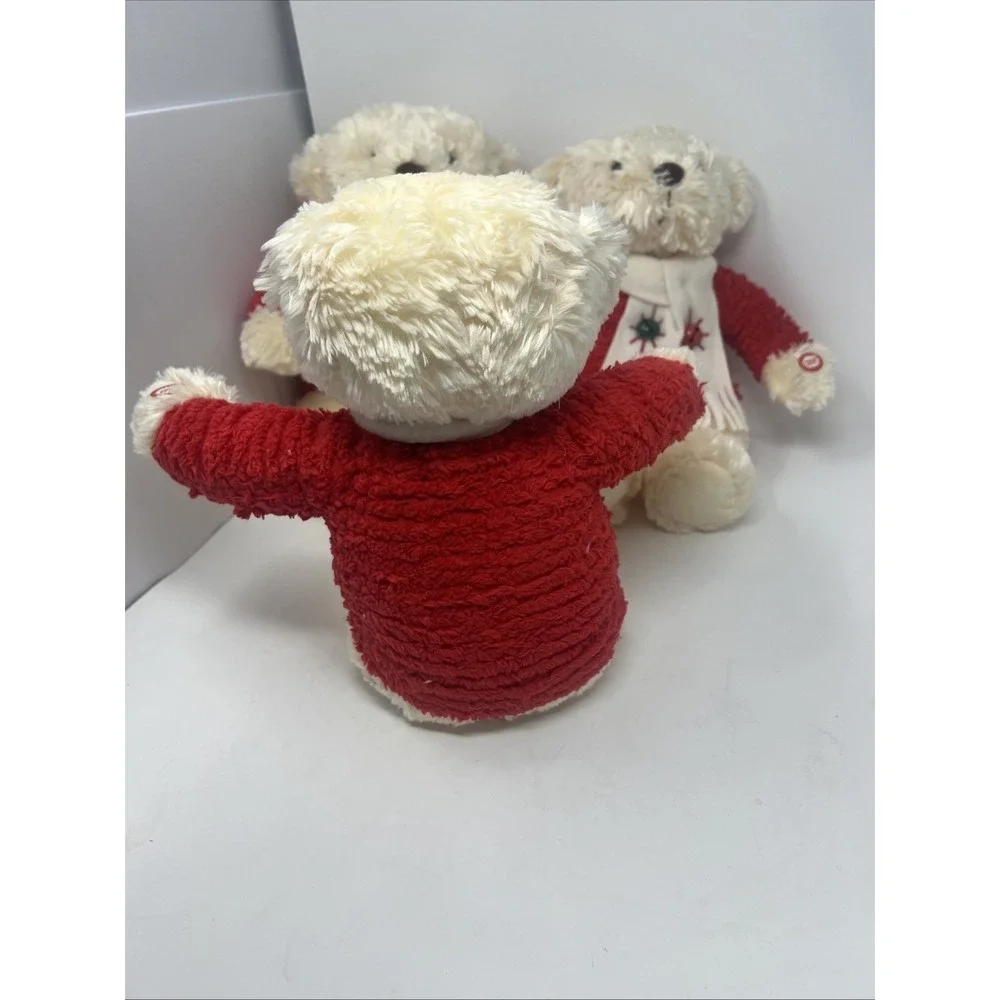 Lot of 3 Hallmark Jingle Bear Christmas Plush 2 Tagged Sound Not Working-1 Sound